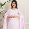 Orchid-Blush Pink Elegance Embroidered Cotton Suit Set