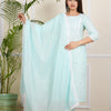 Orchid – Mint Blue Embroidered Cotton Suit Set
