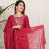 Orchid-Crimson Elegance Embroidered Kurta Set