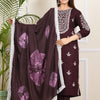Orchid-Vintage Plum Embroidered Kurta Set