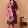 The Plum Royale Embroidered Suit Set