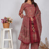 Orchid – Ajrak Print Maroon Suit